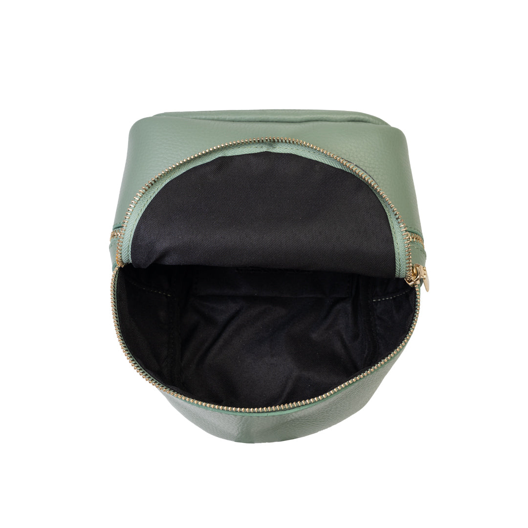 Damenrucksack aus echtem salbeigrünem Leder Teen Spirit