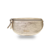 Pochette femme en cuir véritable doré Waist Glam