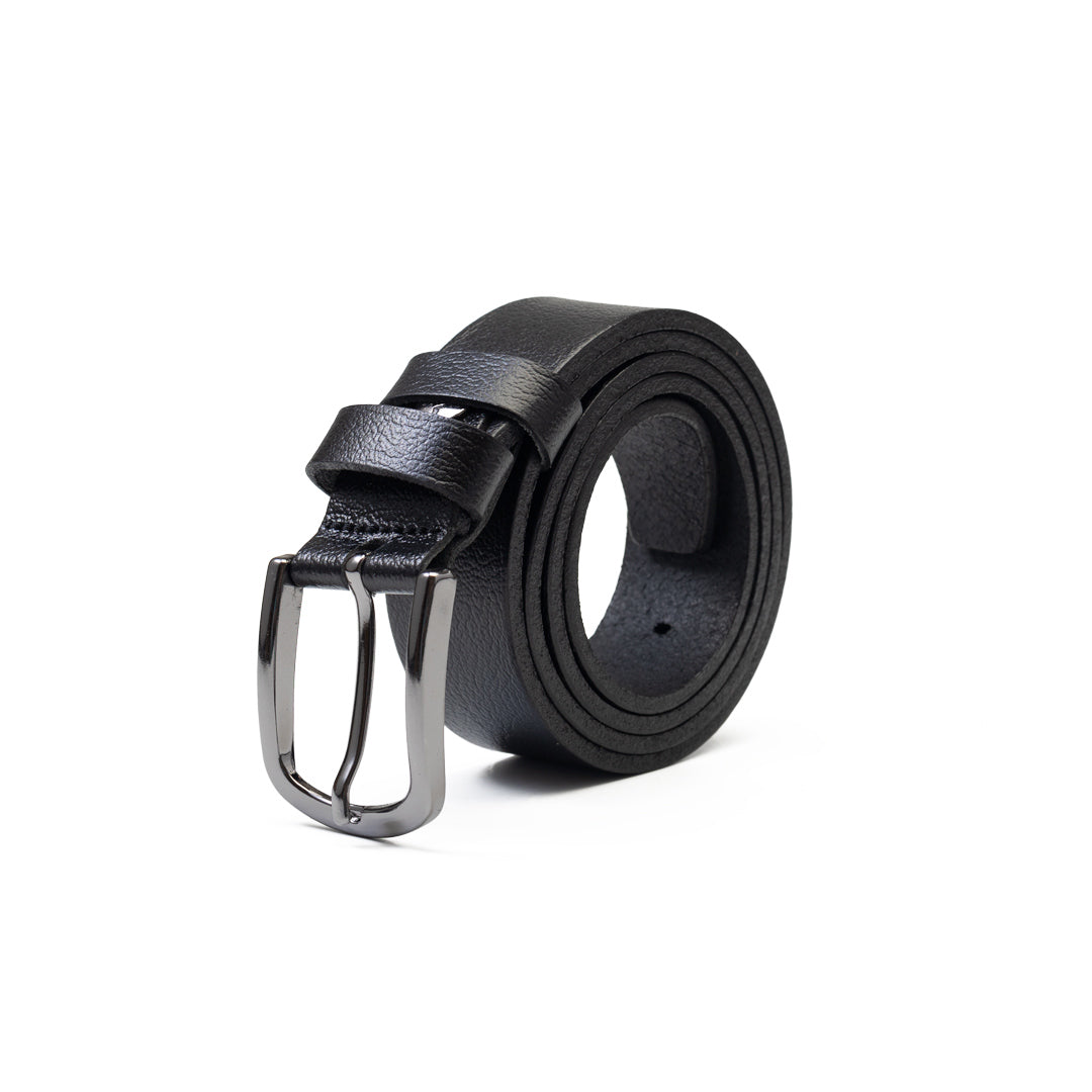 Curea copii din piele naturala neagra New kids