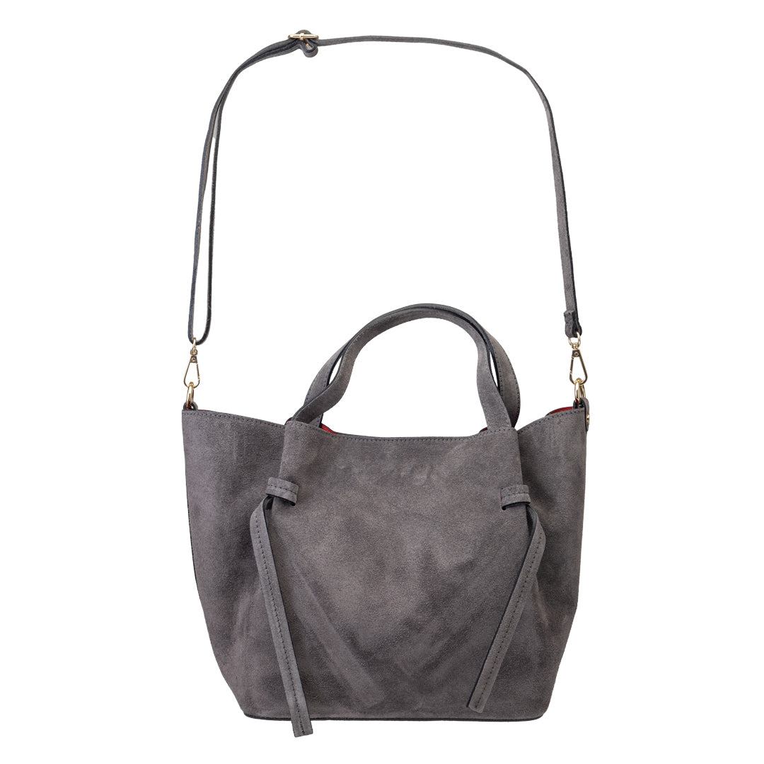 Bolso de mujer de ante natural gris Loretta
