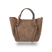Bolso de mujer de piel serraje natural topo oscuro Loretta
