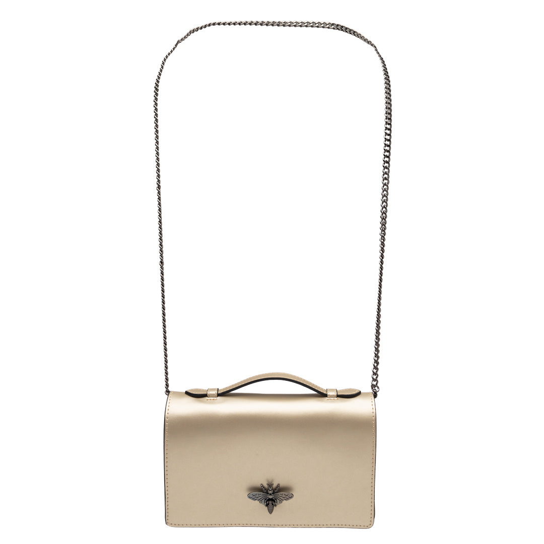 Bolso de mujer de cuero genuino dorado Lori
