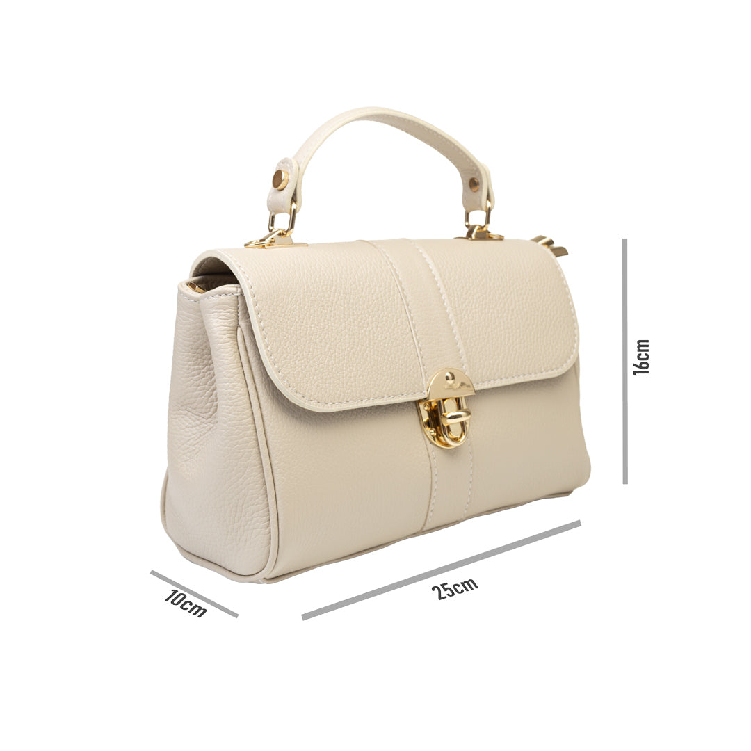 Bolso de mujer de piel natural beige Beatrice