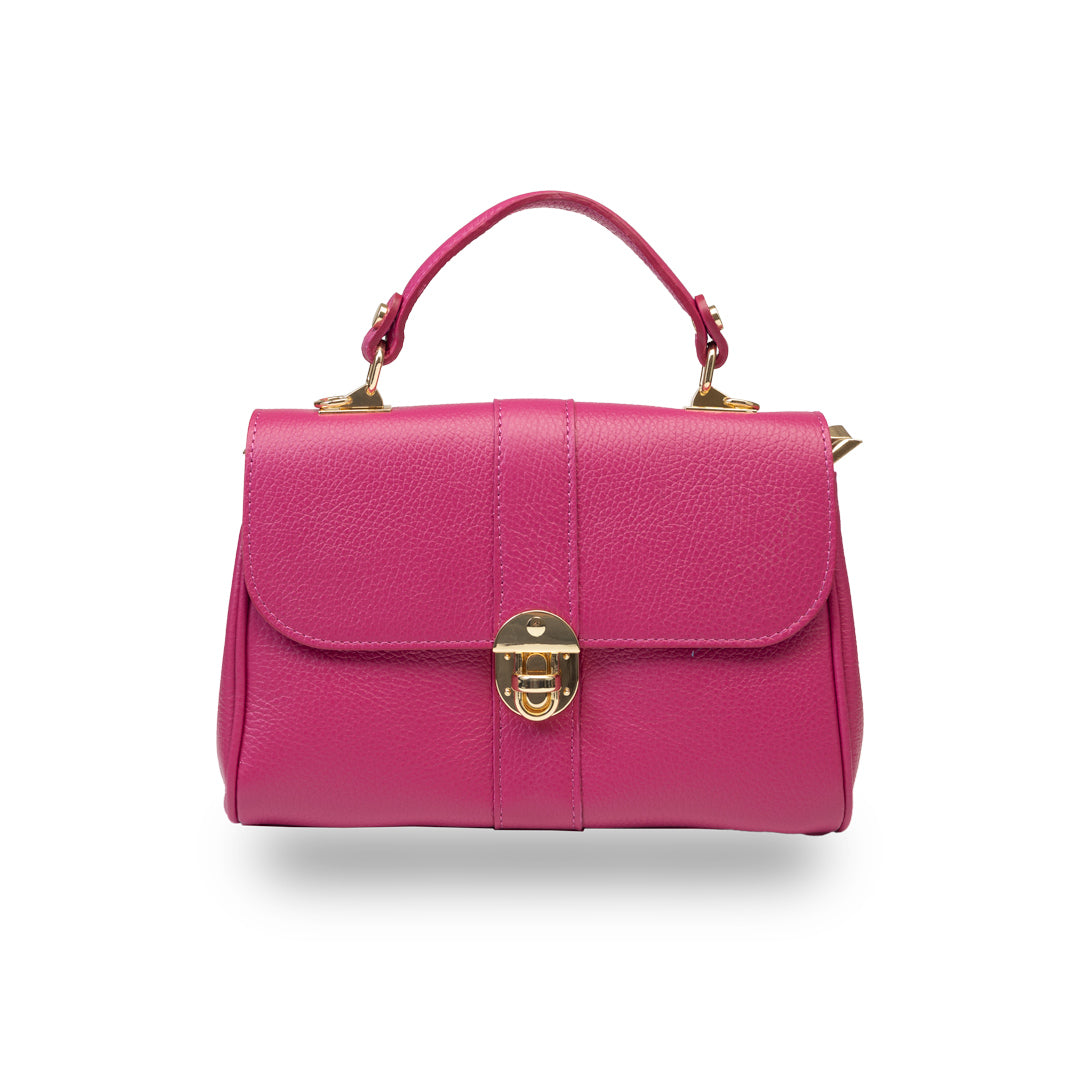Geanta dama din piele naturala fucsia Beatrice