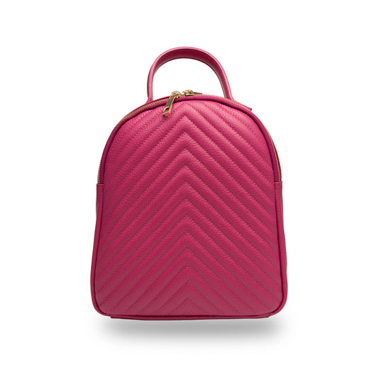 Rucsac damă din piele naturala fucsia Ruxi