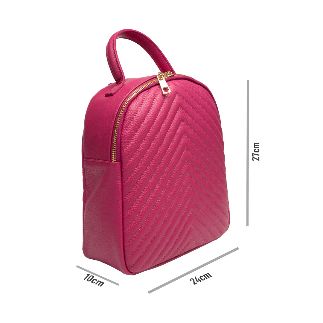 Rucsac damă din piele naturala fucsia Ruxi