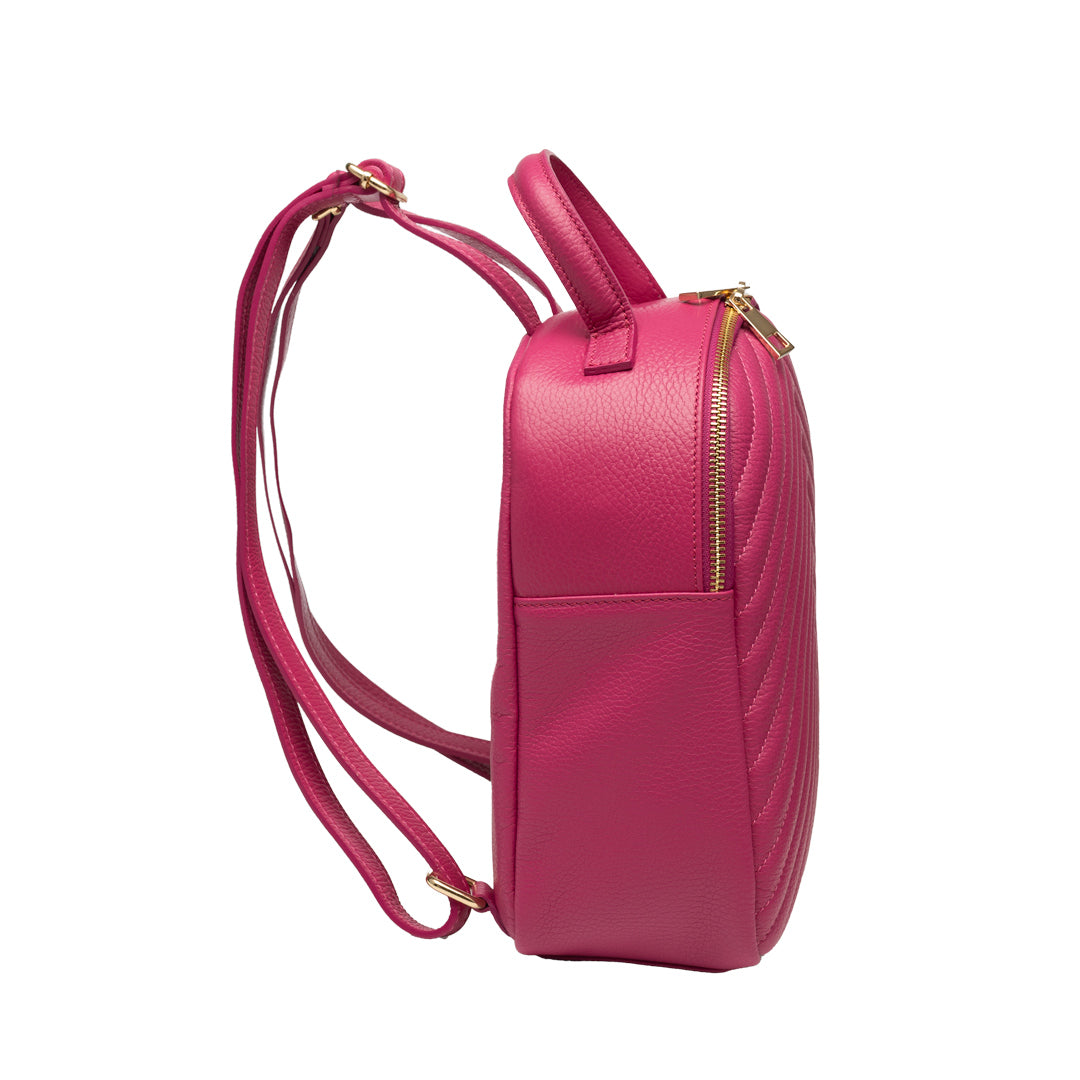 Rucsac damă din piele naturala fucsia Ruxi